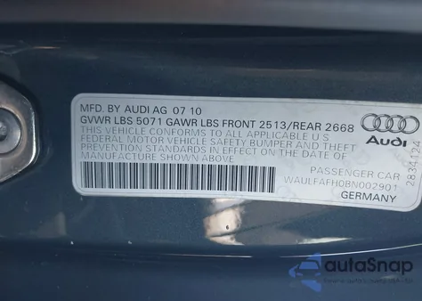 2011 Audi A5 2.0T Premium from USA, damaged, VIN WAULFAFH0BN002901